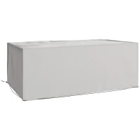 Outsunny Outdoor Garden Furniture Cover Waterproof, Anti-UV 600D Heavy Duty Oxford Fabric Patio Furniture Cover for Rectangular Sofa Table Set, Grey, 210 x 140 x 80 cm(m-1)