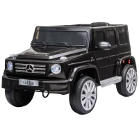 HOMCOM Coche Eléctrico para Niños de Batería 12 V BENZ G500 con Control Remoto Música Bocina  3-5 km/h Carga 30 kg Negro(m-1)