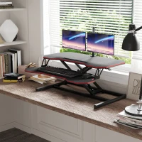 Vinsetto Convertidor de Escritorio de Pie con Altura Ajustable de 11-50,5 cm Bandeja para Teclado Desmontable y Plataforma de 80x40 cm Estación de Trabajo 80x40x50,5 cm Negro(m-2)