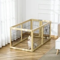 PawHut Parc enclos modulable parc à chiot pliable pour animaux 6 panneaux avec porte verrouillable 70 x 62 cm(m-2)