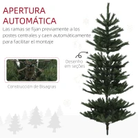 HOMCOM Árbol de Navidad Artificial 210 cm con 793 Ramas y Soporte de Acero Árbol Navideño para Salón Interior Verde(m-6)