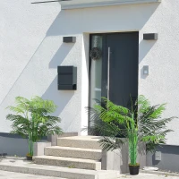 Outsunny 2 Pack Artificial Plant Palm Tree in Pot, Fake Plants for Home Indoor Outdoor Decor, 125cm, Green(m-10)