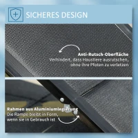 PawHut Haustierrampe, klappbar, rutschfest, Hunde bis 40 kg, 158 cm x 43.5 cm x 2.5 cm, Schwarz(m-5)