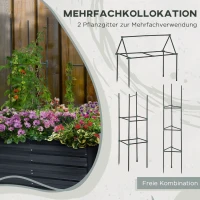 Outsunny Hochbeet, Pflanzkasten mit erweiterbarem Stützgitter, Stahl, dunkelgrau, 120 x 90 x 59 cm(m-6)