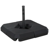 Outsunny Sonnenschirmständer mit Wasser oder Sand befüllbar bis 60 kg Schirmständer 4-tlg. Sonnenschirm Schirmgewicht HDPE Schwarz(m-1)