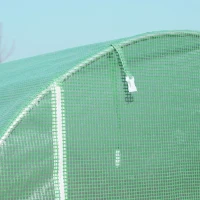 Outsunny Serre de Jardin Tunnel Surface Sol 6 m² châssis Tubulaire renforcé Porte zippée 4 fenêtres enroulables Vert(m-8)