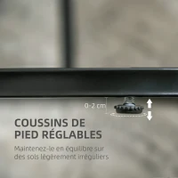 HOMCOM Lot de 2 tables basses tables d'appoint gigognes en acier et plateau MDF aspect marbre - table ronde et ovale - noir(m-6)