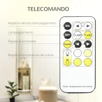 HOMCOM Specchio da Terra e da Parete con Luce LED Regolabile e Telecomando, 40x37x156.5cm(m-7)