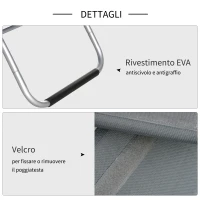 Outsunny Lettino Prendisole in Alluminio, Sedia Sdraio da Giardino in Textilene con Poggiatesta Rimovibile(m-7)