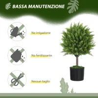 HOMCOM Pianta Finta Albero Cedro con Vaso Incluso per Interno ed Esterno, Altezza 55 cm, Verde(m-5)