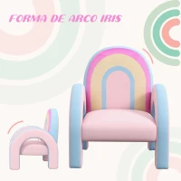 ZONEKIZ Sillón para Niños Pequeños en Forma de Arco Iris Mini Sofá Sillón Infantil para Niños de 1,5-3 Años 43x41x51 cm Rosa(m-4)