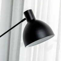 HOMCOM Stehleuchte im Industriedesign, höhenverstellbar, Bodenschalter; 30 m x 30 cm x 131 cm, Schwarz(m-9)