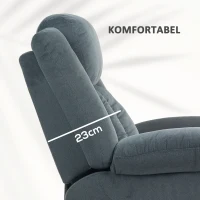 HOMCOM Aufstehsessel mit weichem Bezug, Recliner-Sessel mit Fernbedienung und Seitentaschen, Grau(m-6)