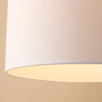 HOMCOM Lampadaire arc lampadaire arceau courbé design contemporain abat-jour polyester interrupteur à pied pour salon chambre et bureau 90 x 38 x 183 cm blanc et argent(m-9)