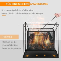 Outsunny Feuerschale modern Feuerkorb rechteckig Feuerstelle für Garten Camping BBQ Metall Schwarz 45 x 45 x 43 cm(m-5)