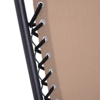 Outsunny Tumbona Plegable de Jardín Silla Gravedad Cero Sillón de Playa Relajante Texteline Marco Acero Carga 120kg 90x65x110 cm Beige(m-8)