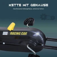 HOMCOM Gokart mit verstellbarem Sitz Tretauto Tretfahrzeug mit Handbremse Pedal Gokart Pedalfahrzeug ab 3 Jahre Kinder Schwarz 95 x 66,5 x 57 cm(m-5)