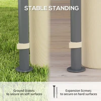 Outsunny 3 x 3 m Solar LED Metal Gazebo - Beige(m-7)