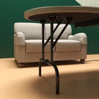 SPORTNOW 8 Player Folding Poker Table, with Cup Holders, Cushioning Edge, Brown and Blue(m-9)