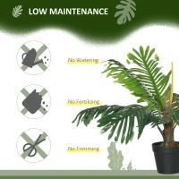 Outsunny 2 Pack 60cm Artificial Palm Tree Decorative Plant with Nursery Pot, Fake Tropical Tree for Indoor Outdoor Decor(m-7)