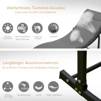 Outsunny 2er Set Sonnenliege Gartenliegen Stoffliege Relaxliege ergonomisch Aluminium Texteline Dunkelgrau 165 x 61 x 63 cm(m-6)