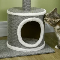 PawHut Cat Tree for Indoor Cats, Cat Tower with Scratching Posts, Multi-level Kitten Climbing Tower, 132cm(m-9)