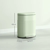 HOMCOM 20L Metal Kitchen Bin, with Soft-Close Lid - Light Green(m-3)
