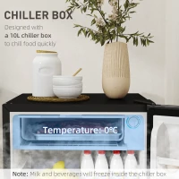 HOMCOM 91L Freestanding Under-Counter Fridge with Lock - Black(m-5)