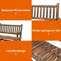Outsunny Schaukelbank aus Holz, Gartenbank mit Armlehne, Schwingbank, 2 Sitzer Holzbank für Garten, Balkon, bis 250 kg belastbar, Verkohlt, 112 x 96 x 93 cm(m-5)