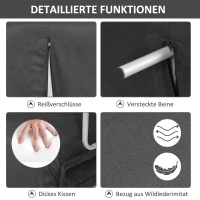 HOMCOM Schlafsofa Schlafcouch mit Verstellbarer Rückenlehne, Wurfkissen, Sofa mit Schlaffunktion, Samtoptik, Armlehne, Gästebett, Klappsessel für Wohnzimmer, Schlafzimmer, Grau(m-6)
