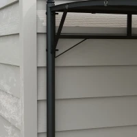 Outsunny Pergola Gazebo con 12 Fori di Drenaggio, in Metallo e Poliestere, 400x296x200/262 cm, Grigio Scuro(m-9)