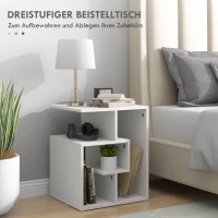 HOMCOM Beistelltisch Standregal Satztisch Bücherregal Coutchtisch Ablage Platzsparend Wohnzimmer Schlafzimmer Arbeitszimmer Weiß 45 x 40 x 55 cm(m-4)