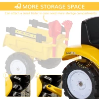 HOMCOM Kids Ride on Tractor No Power Pedal Go Kart with Manual Control Bucket for 3-6 Years Old(m-7)