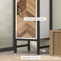 HOMCOM Tall Bathroom Cabinet with 3 Shelves, Slim Storage Cabinet with Adjustable Shelf, Narrow Tallboy Cupboard, Bathroom Storage Unit for Kitchen, Living Room, Hallway, 30 x 30 x 170 cm(m-8)