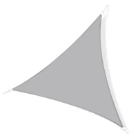 Outsunny Voile d'ombrage Triangulaire Grande Taille 3 x 3 x 3 m Polyester imperméabilisé Haute densité 160 g/m² Gris Clair(m-10)
