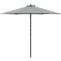Outsunny 2.8m Garden Parasol Umbrella, Round Outdoor Market Table Umbrella Sun Shade Canopy, Dark Grey(m-12)