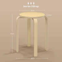 HOMCOM Ensemble de 6 tabourets empilables modernes ronds pour la cuisine, la salle à manger, le bureau, Ø40 x 45H cm(m-3)