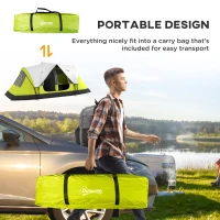Outsunny Camping Tent for 6-8 Man with 2000mm Waterproof Rainfly and Carry Bag for Fishing Hiking Festival, Yellow(m-7)