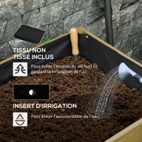 Outsunny Jardinière sur Pieds - Potager sur roulettes - Inserts d'irrigation, Feutre de Drainage Inclus - Bois Sapin Autoclave(m-6)