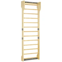 HOMCOM Spalliera Svedese da Palestra in Legno di Faggio con 13 Barre, 78x27x240cm(m-1)