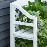 Outsunny Étagère à Fleurs Pliable Étagère à Fleurs Supports de Pots Porte Plante - 4 niveaux à Lattes réglables - pan arrière Treillis - Bois Sapin pré-huilé pour Intérieur Balcon Jardin Terrasse(m-5)