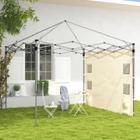 Outsunny 195 x 295cm Replacement Gazebo Sidewall - Beige(m-2)
