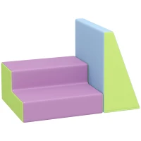 HOMCOM 2 Piece Soft Play Set for Toddler Climb and Crawl, for 12-36 Months, Blue(m-11)