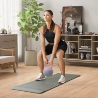 SPORTNOW 10KG Soft Kettlebell, Kettlebell with Non-Slip Handle for Home Gym, Weight Lifting, Strength Training, Purple/Grey(m-10)