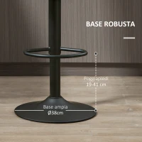 HOMCOM Set 2 Sgabelli da Bar Girevoli con Poggiapiedi e Altezza Regolabile, 35x36x64-85cm, Marrone(m-7)
