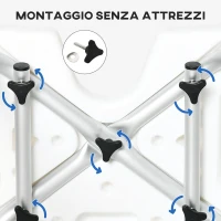 HOMCOM Sedia per doccia per Anziani, Disabili e Donne Incinte Imbottita con forma a U, 54x52x70-82cm, Bianco(m-6)