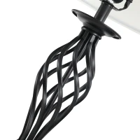 HOMCOM Set 3 Pezzi: 1 Lampada da Terra e 2 Lampade da Tavolo in Metallo, Design Vintage, Lampadine E27, Nero e Bianco(m-7)