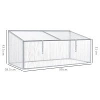 Outsunny Garden Polycarbonate Cold Frame Greenhouse Grow House Flower Vegetable Plants Bed Aluminium Frame  99L x 60W x 44H cm(m-3)