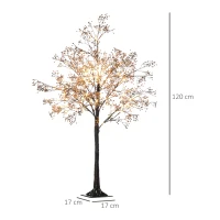 HOMCOM 4ft Artificial Gypsophila Blossom Tree Light with 72 Warm White LED Light, Baby Breath Flowers for Home Party Wedding, Indoor and Outdoor Use(m-3)