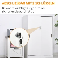 HOMCOM Aktenschrank mit verschließbarer Tür, inklusive 2 Schlüsseln, 80 cm x 40 cm x 120 cm, Weiß(m-6)